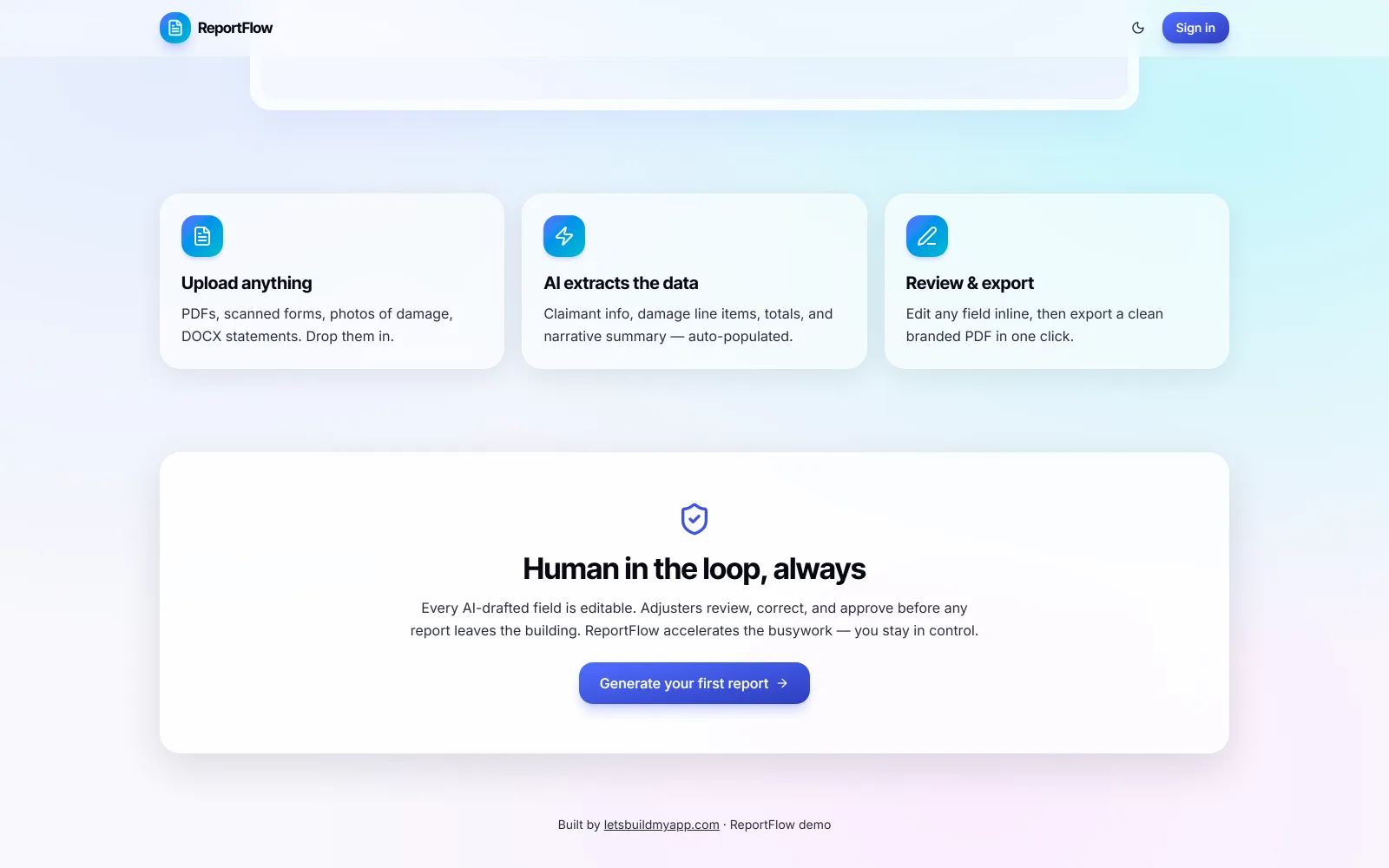 ReportFlow screenshot 2