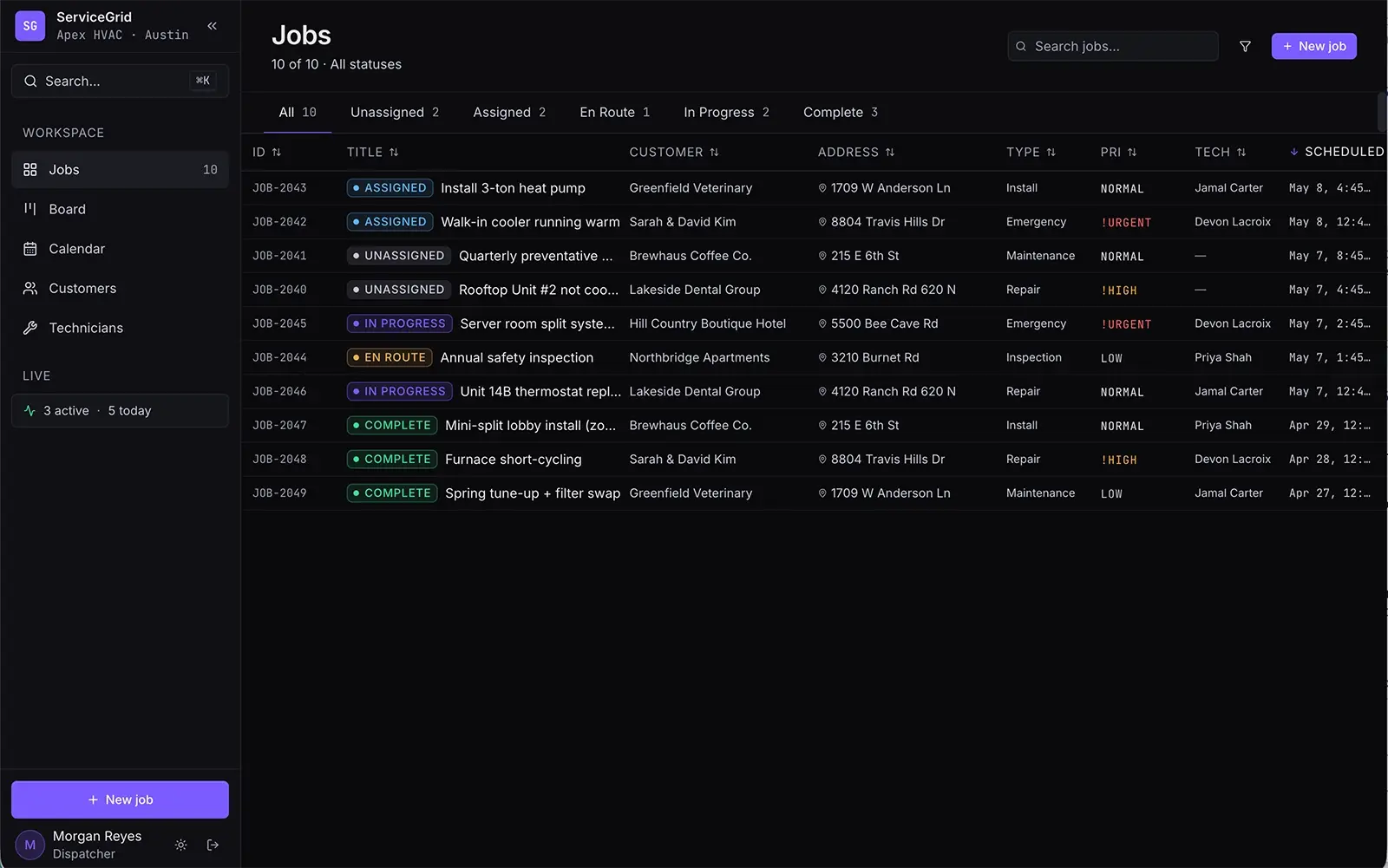 ServiceGrid screenshot