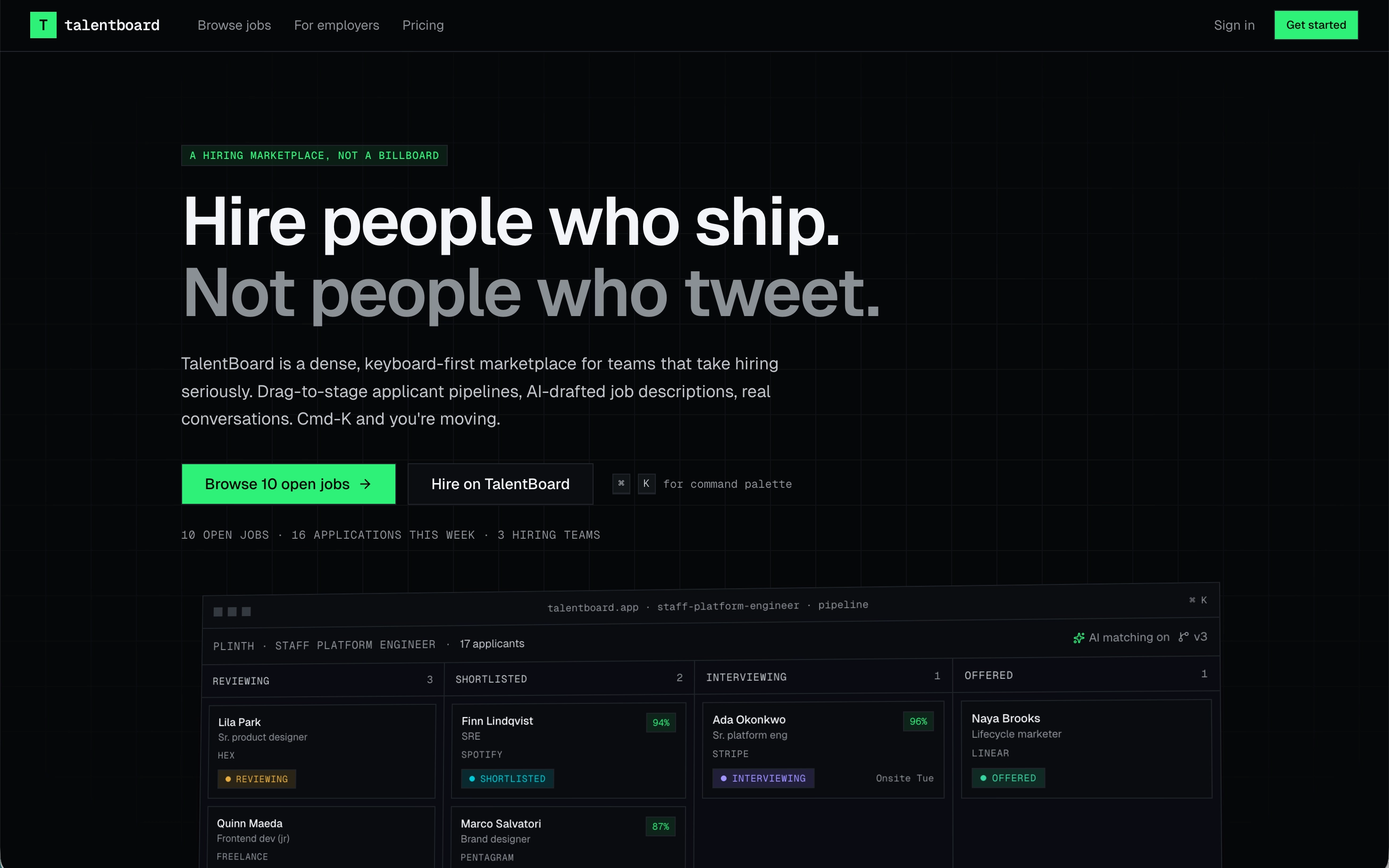 TalentBoard screenshot